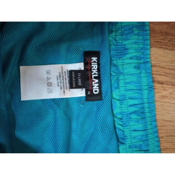 Kirkland green floral swim trunks shorts lined men's 2xl - Picture 4 of 10